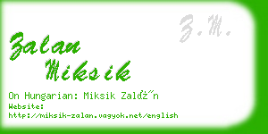 zalan miksik business card